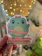 Sewing Frog Sticker