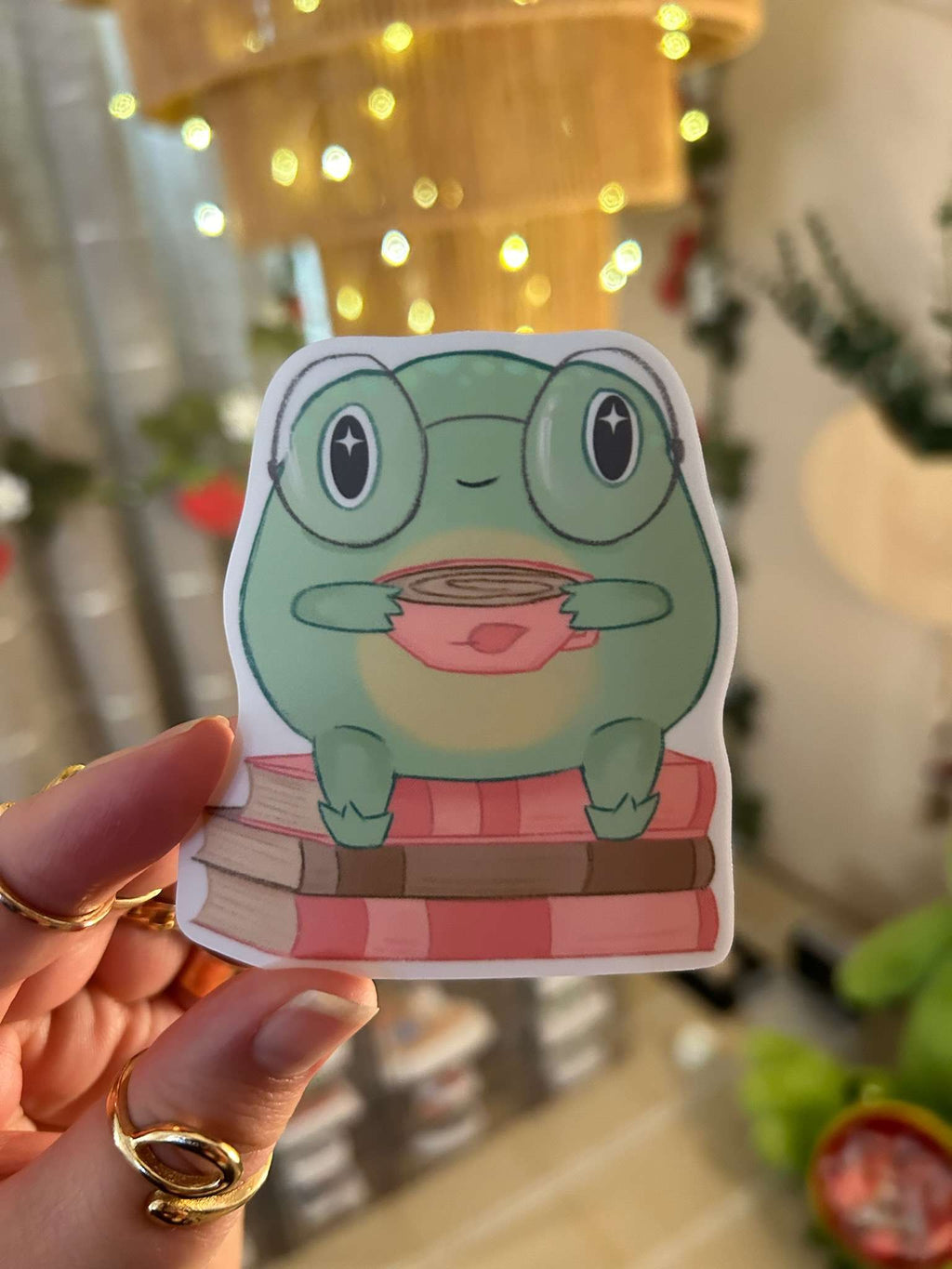Bookish Frog Sticker