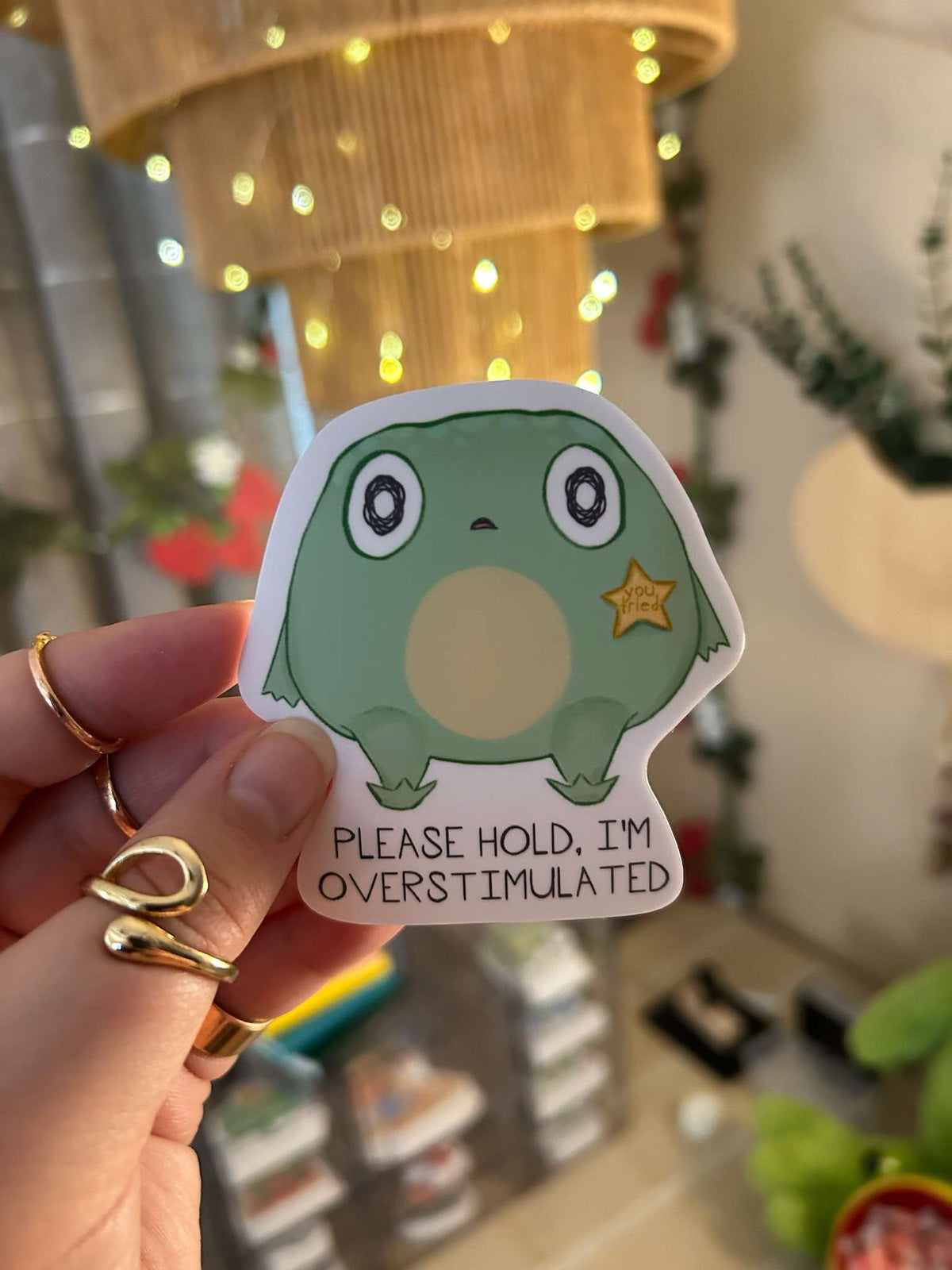 Please Hold Frog Sticker
