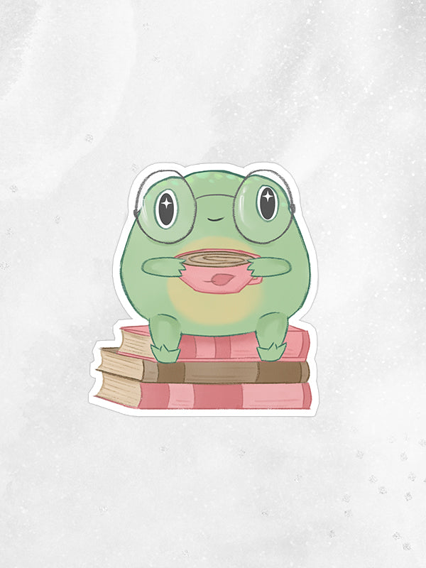 Bookish Frog Sticker