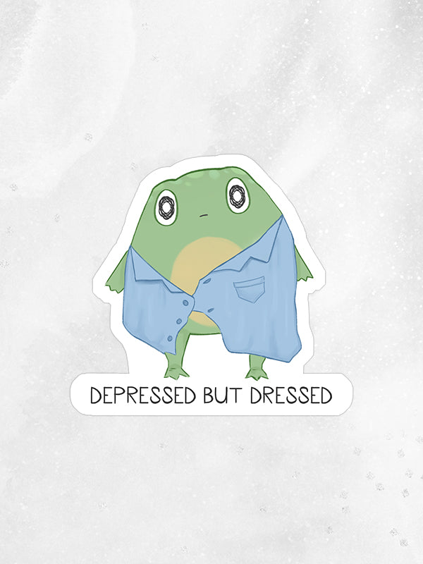 Depressed Frog Sticker