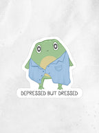 Depressed Frog Sticker