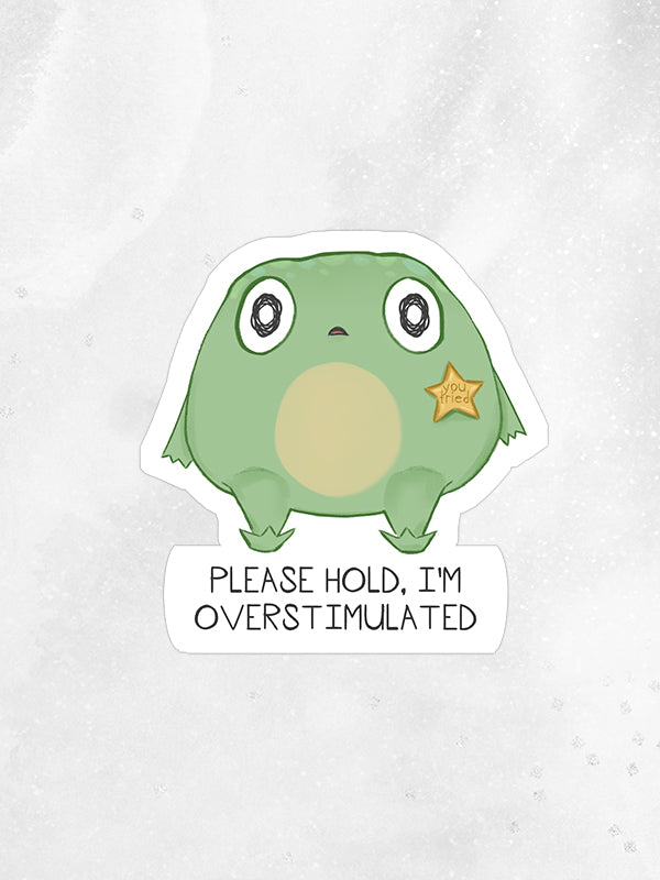 Please Hold Frog Sticker