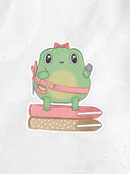 Sewing Frog Sticker