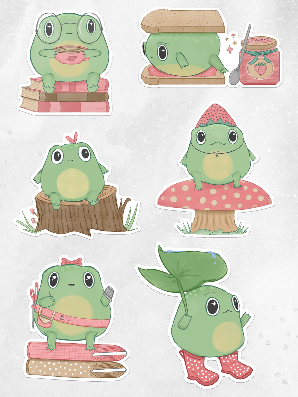 Cozy Frogs Sticker Set